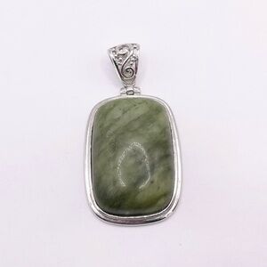 Green Seraphinite 925 Sterling Silver Pendant